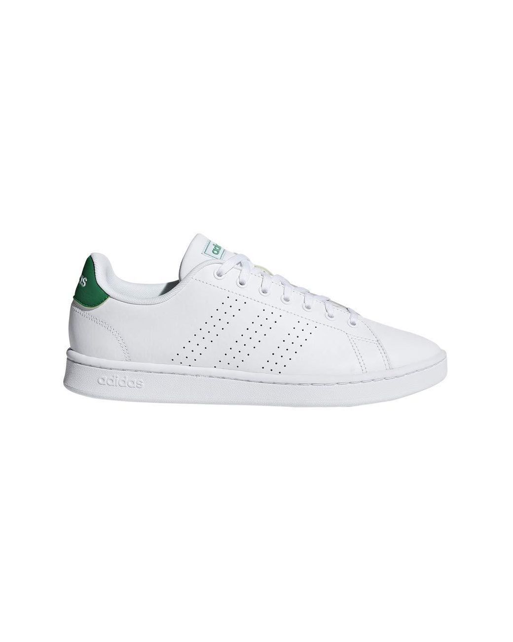 adidas Leather Advantage in White/White/Green (White) for Men - Lyst