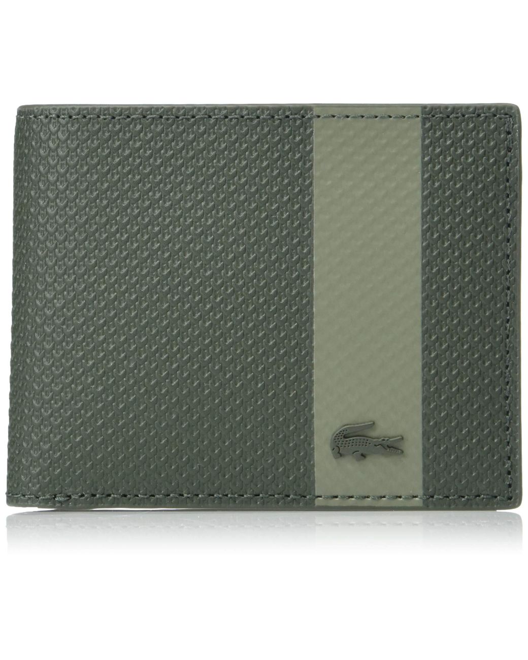 Lacoste Chantaco Leather Billfold Wallet With Id Slot in Green for Men