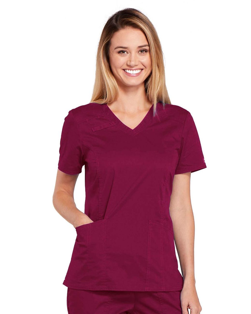 CHEROKEE Scrubs Top Workwear Core Stretch Vneck Plus Size 4710 in Red Lyst