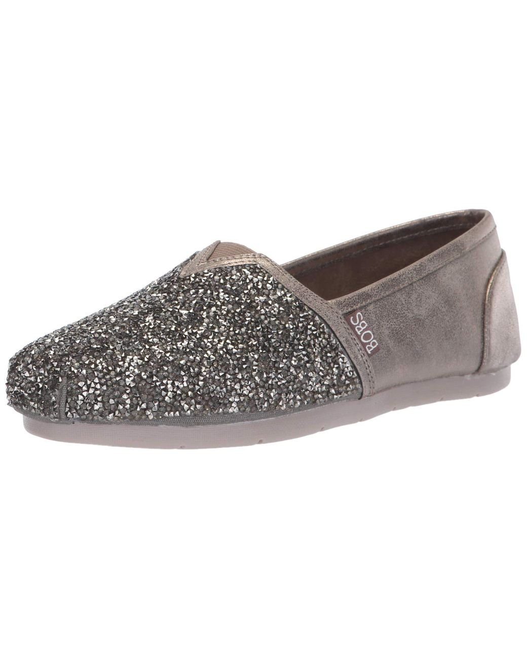 Skechers Bobs Luxe Chunky Rhinestone Slip On W Memory Foam Ballet Flat, |  Lyst