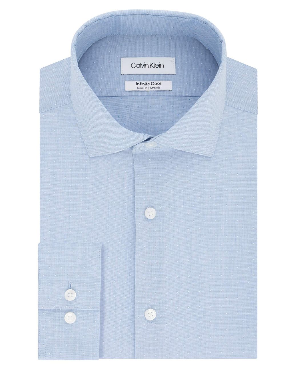 Calvin Klein Dress Shirt Non Iron Slim Fit Stretch Infinite Cool Solid in  Blue for Men | Lyst