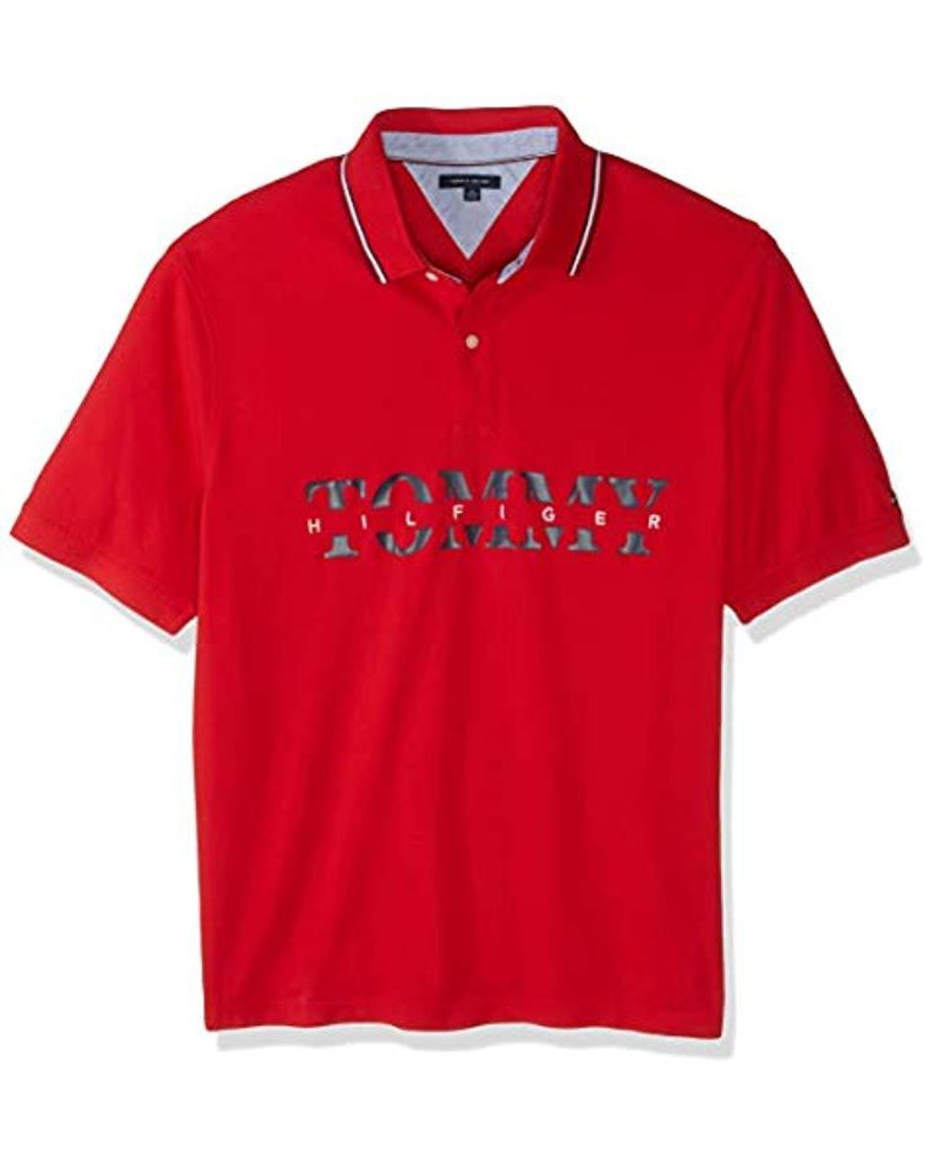 medeleerling kofferbak Dood in de wereld Tommy Hilfiger Big And Tall Polo Shirt Custom Fit, Chinese Red, 5xl for Men  | Lyst