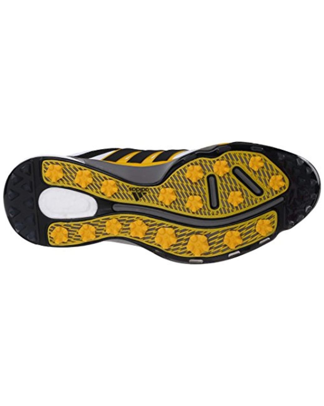 Mens adipower sport boost 2 golf shoes onix/iron metallic/solar yellow 2025