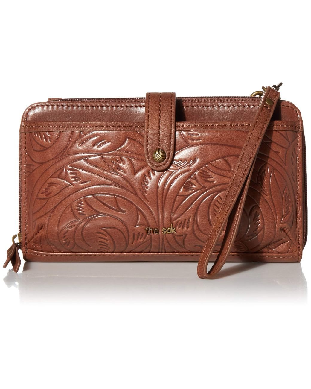The Sak Womens Iris Large Smartphone Crossbody Bag In Leather Convertible Purse With Detachable
