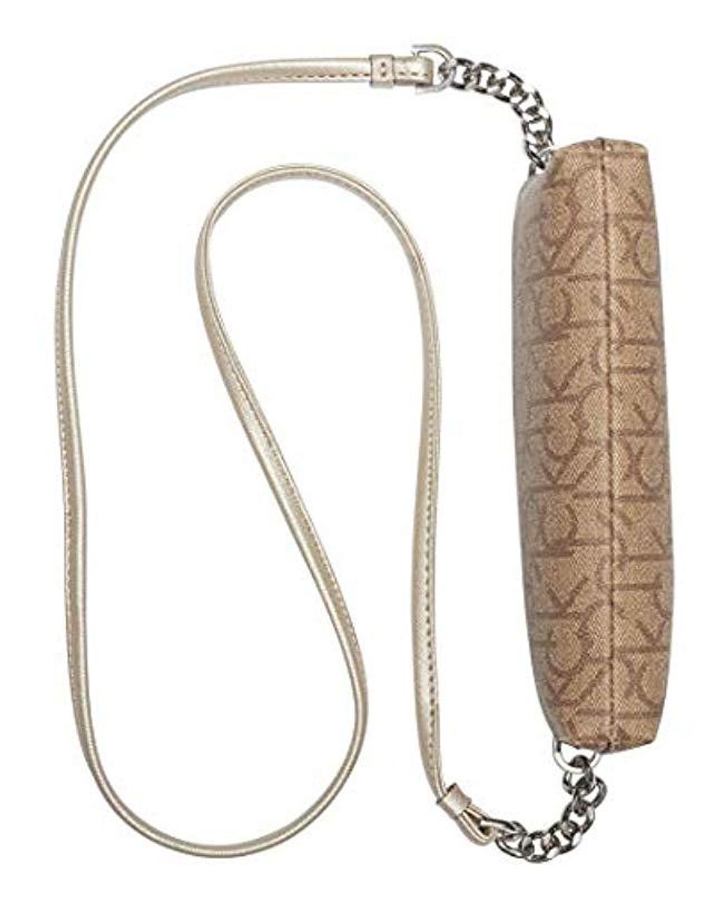 Buy Calvin Klein Lucy Triple Compartment Shoulder Bag, Almond/Taupe/Caramel  Embossed, One Size at