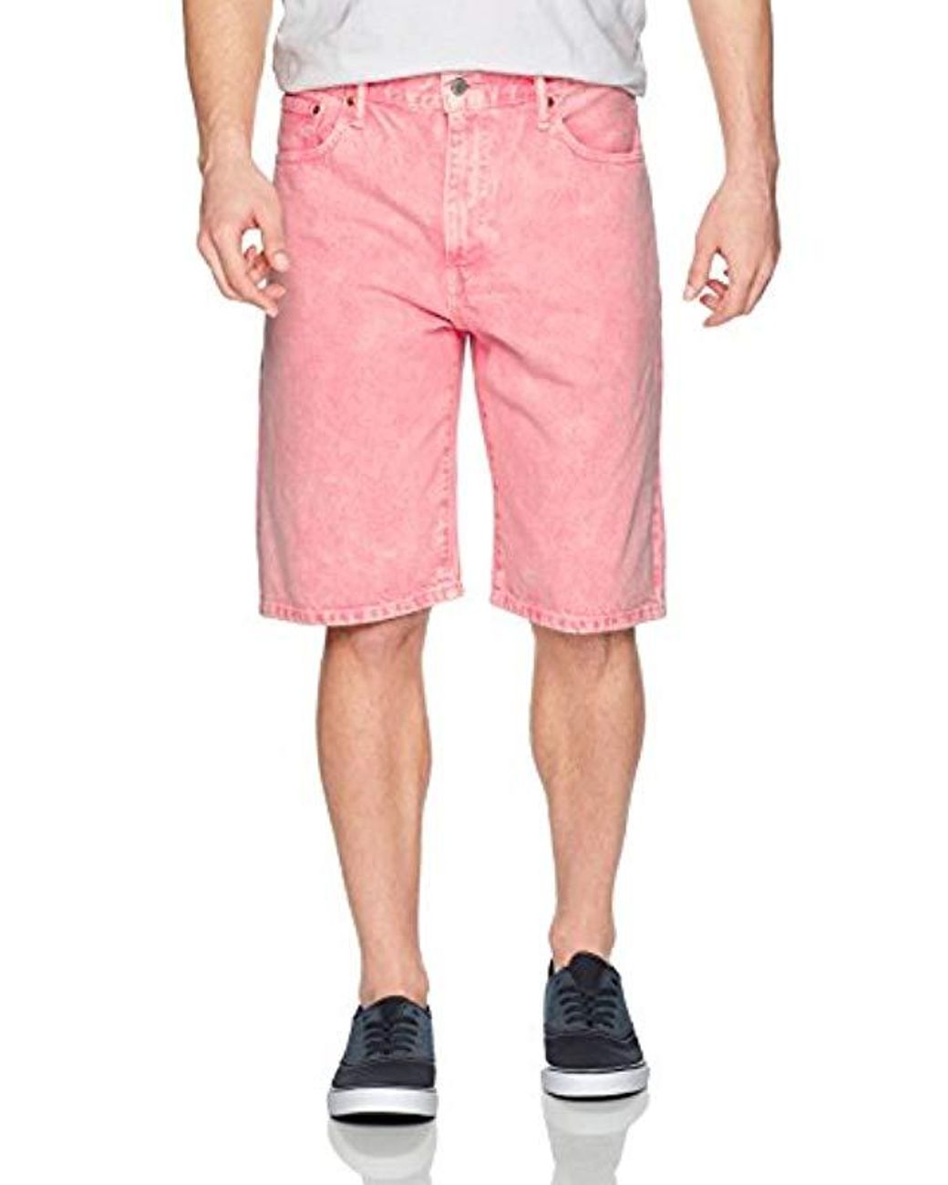 Levi's 569 Loose Straight Denim Shorts in Pink for Men | Lyst