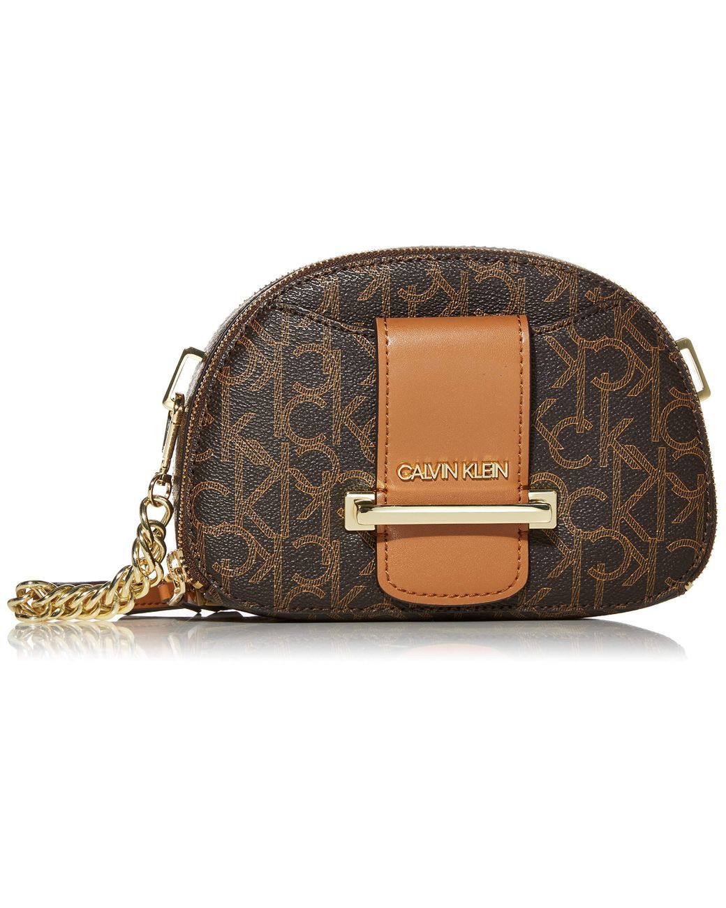 calvin klein round signature crossbody