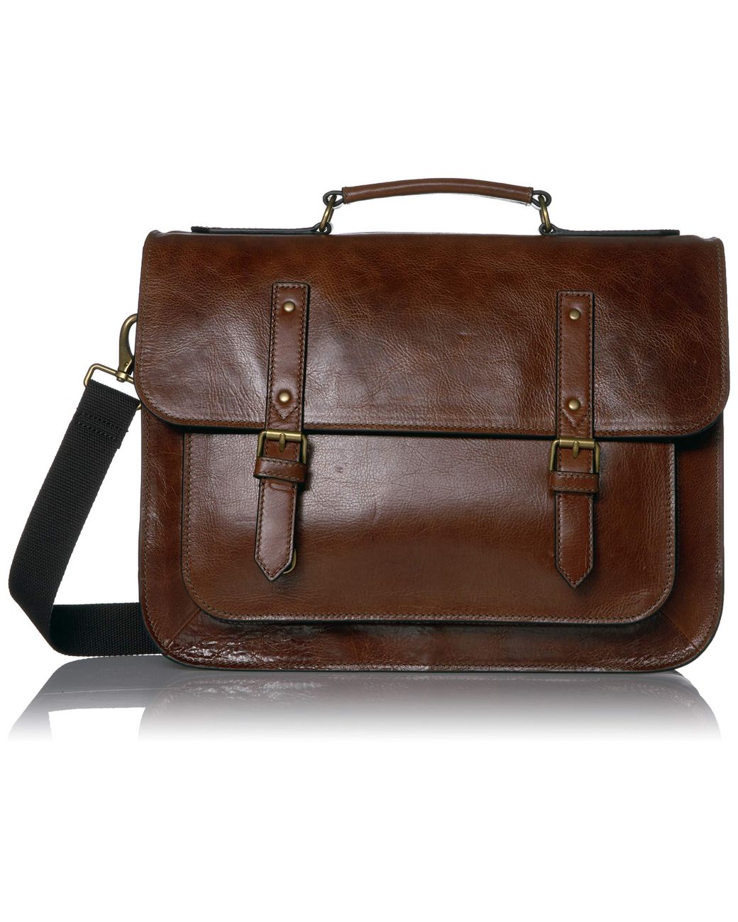 Fossil Greenville Leather Top Handle Messenger Work Laptop Bag in Brown for  Men | Lyst
