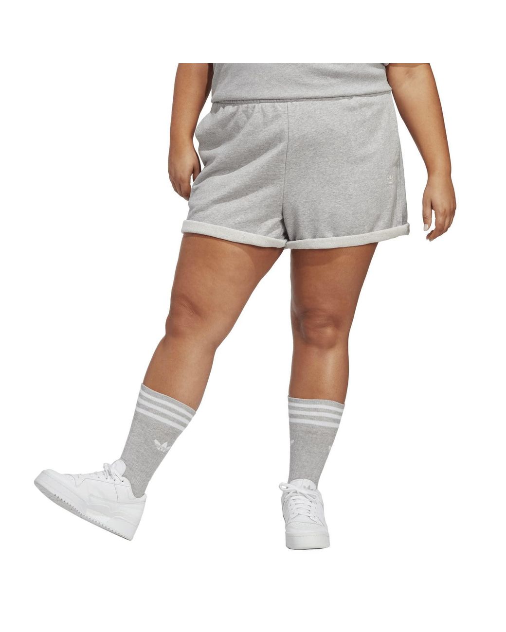 adidas Originals Plus Size Adicolor Essentials French Terry Shorts in Gray  | Lyst
