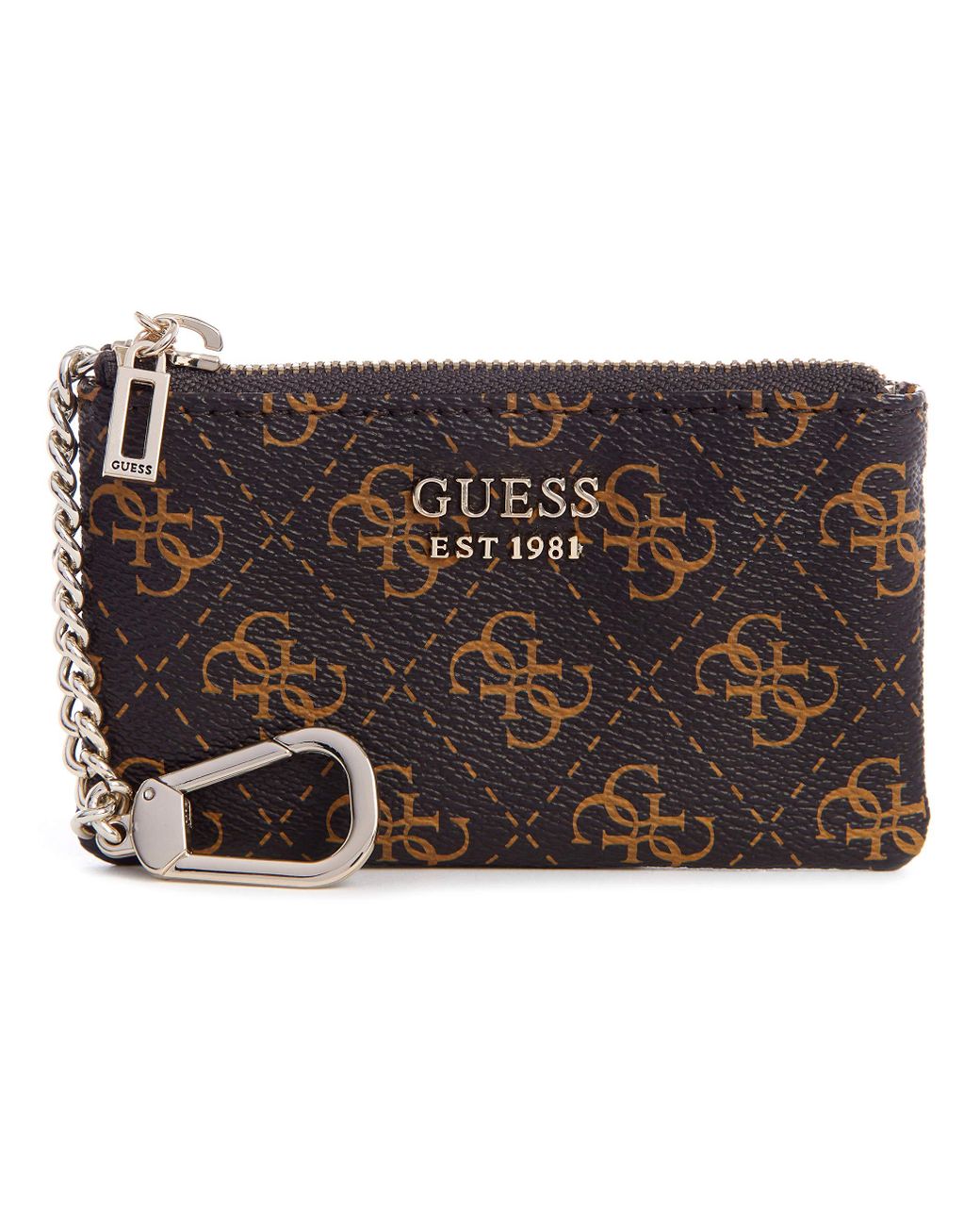 Guess Noelle Zip Pouch Wallet in Brown Lyst