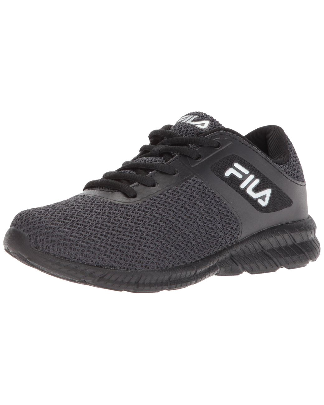 Fila Leather Memory Skip Running Shoe in Black/Dark Silver/Black (Black) -  Save 38% - Lyst