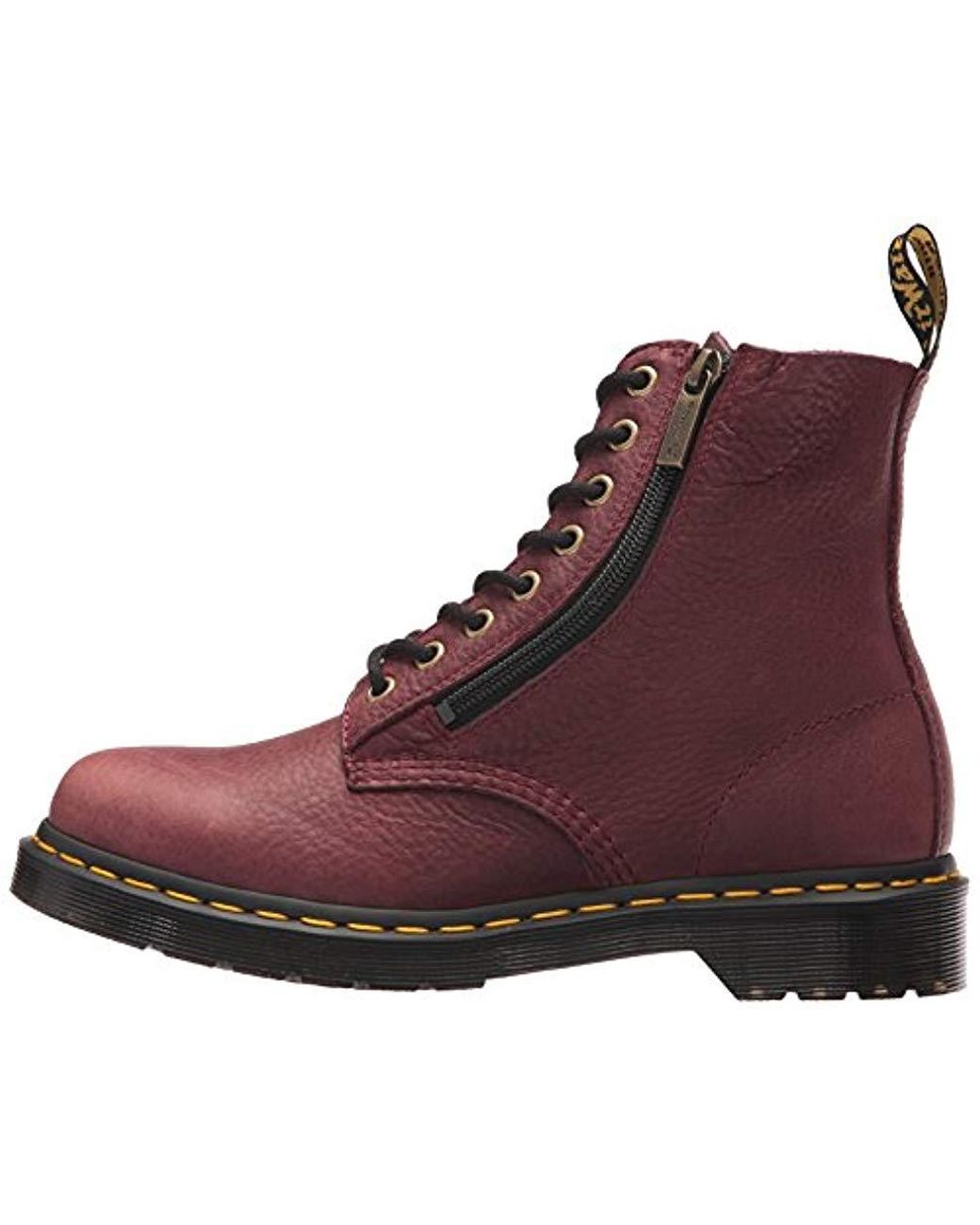Dr. Martens Dr.martens S 1460 Pascal W/zip Grizzly Leather Boots in Red |  Lyst UK