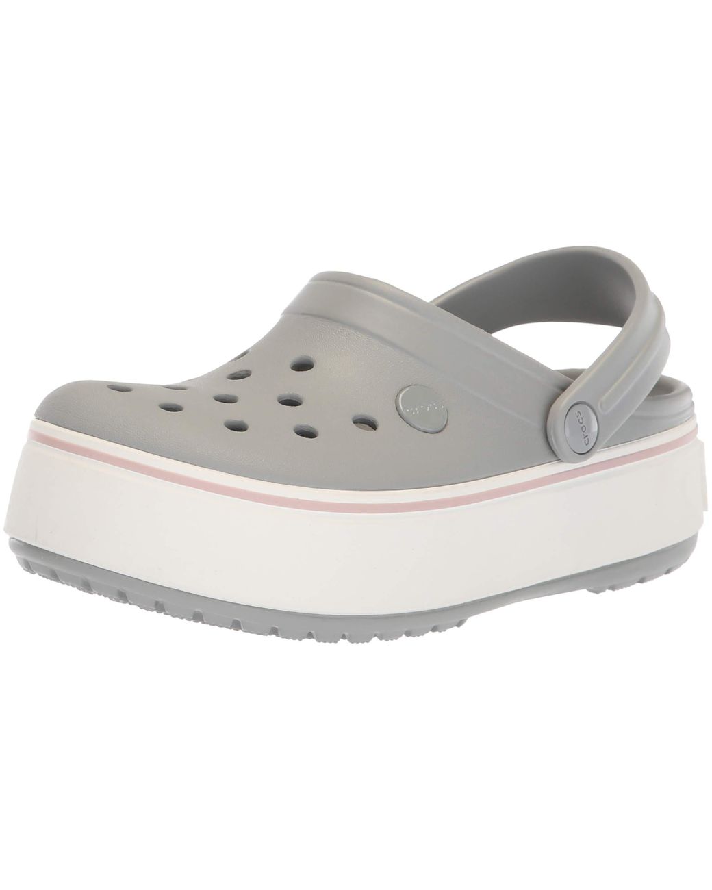 gray platform crocs