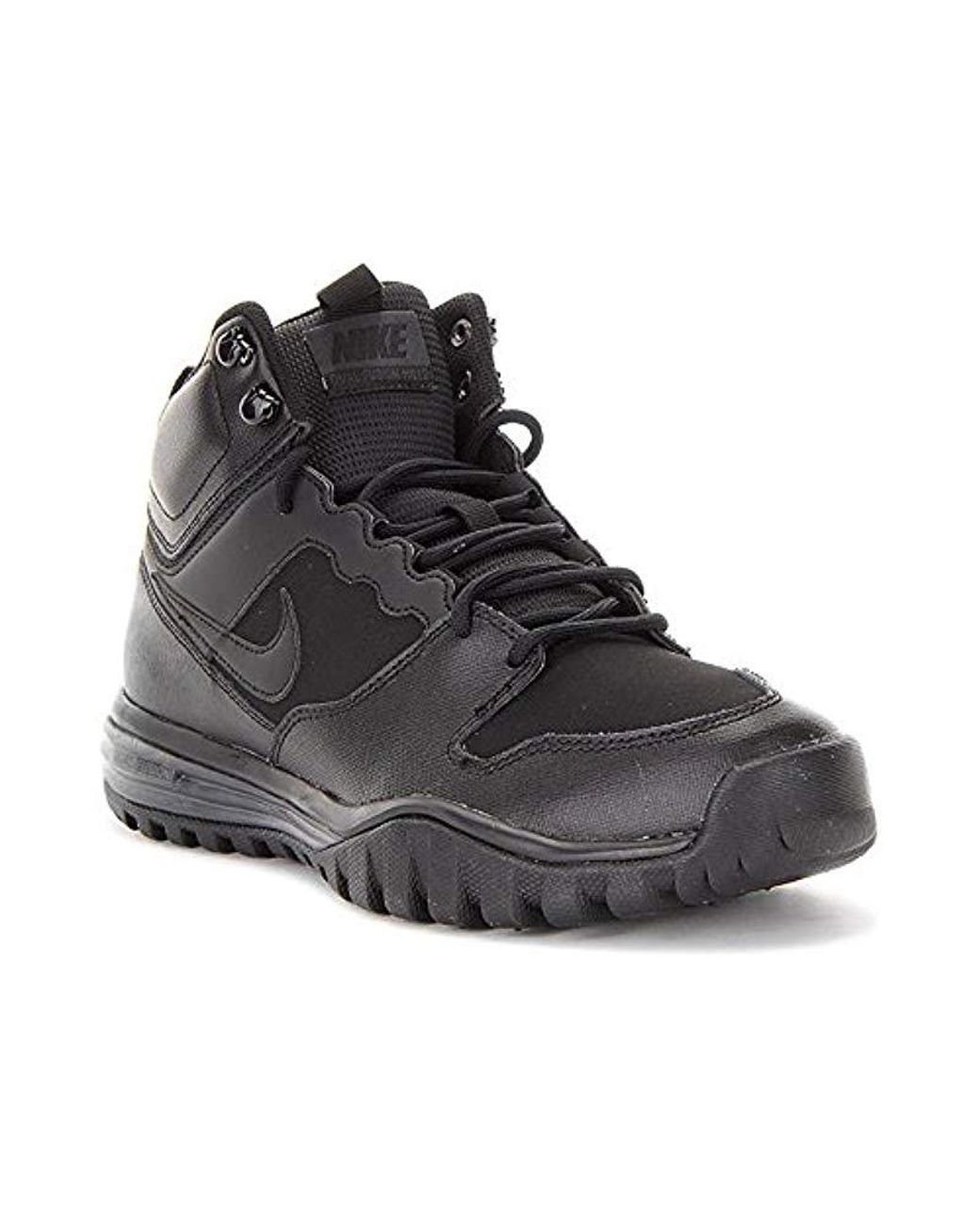 Nike Dual Fusion Hills Mid Leather Low Rise Hiking Boots in Black for Men |  Lyst UK