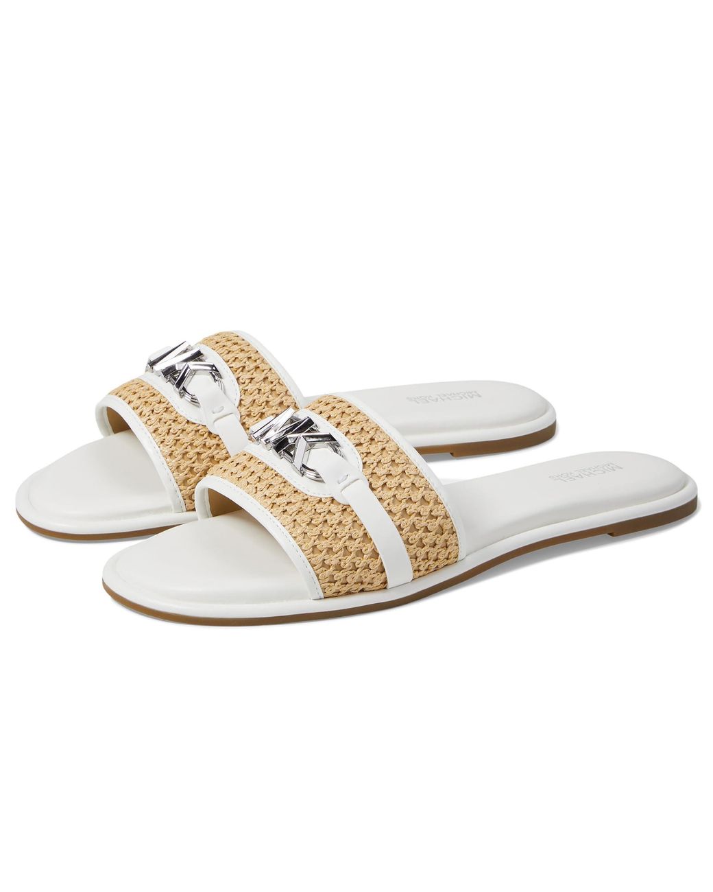 Michael Kors Ember Slide (Natural/Optic) Sandals in White | Lyst UK