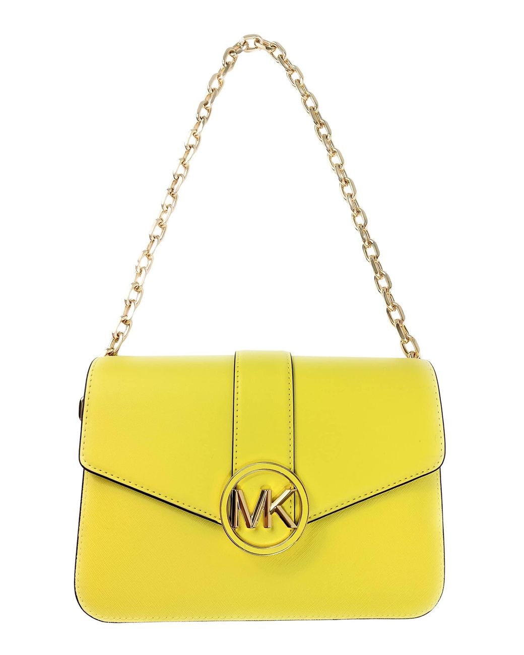 Michael Kors Leder Carmen Medium Convertible Shoulder Bag in Gelb Lyst DE
