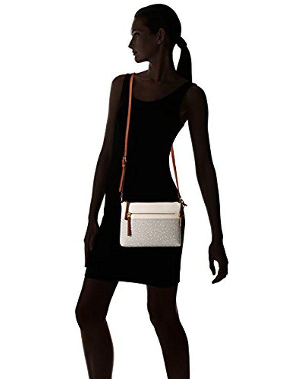Fossil Women's Fiona Faux Leather Large Crossbody Purse Handbag