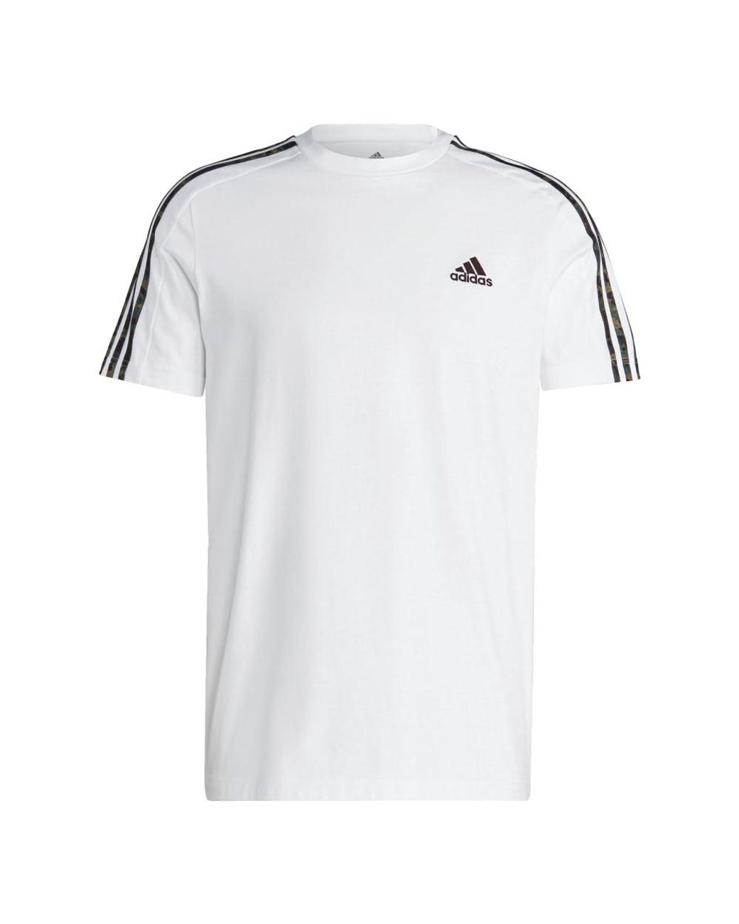 adidas Essentials Lyst Men White Single T-shirt 3-stripes | Jersey in for