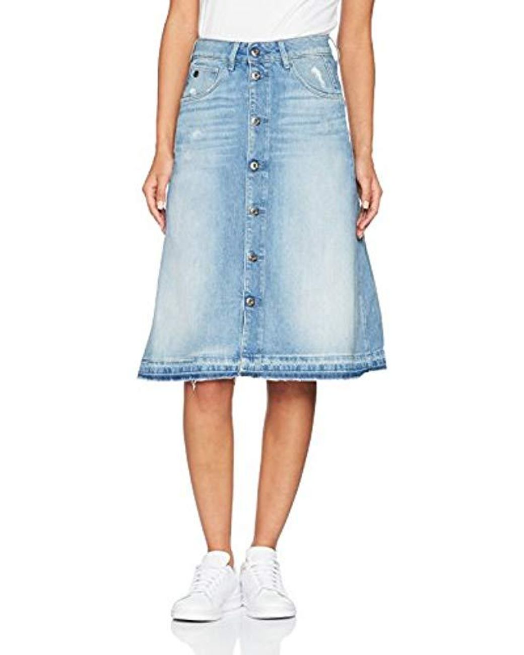 G-Star RAW Damen Rock Arc Btn A-Line Midi Skirt in Blau | Lyst DE