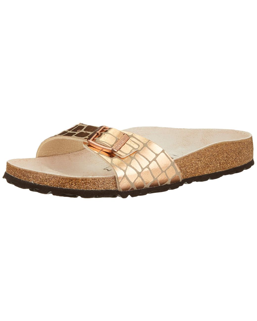 birkenstock madrid gator gleam copper