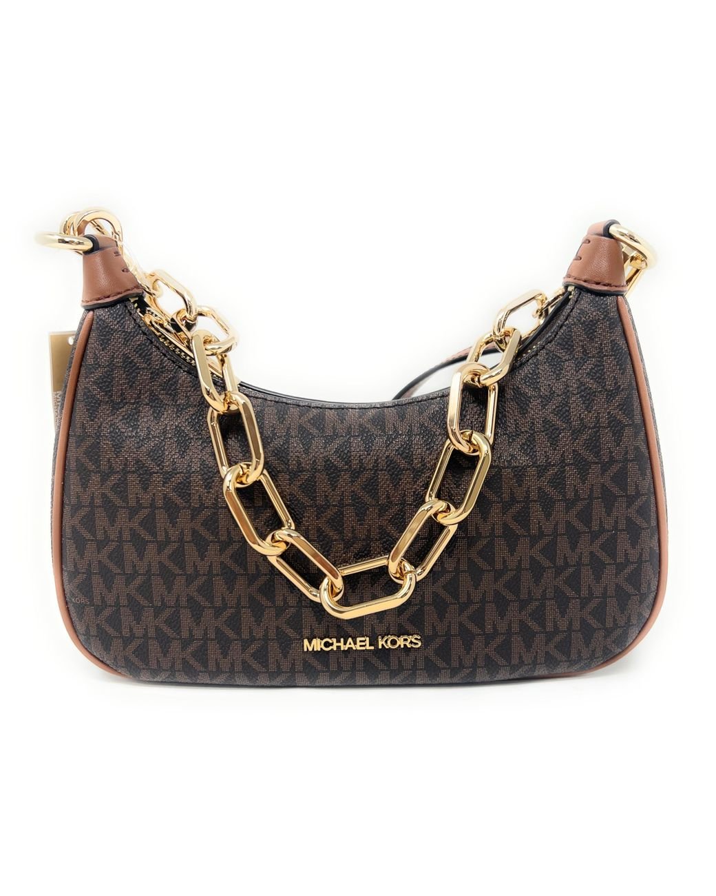 Michael Kors Cora Medium Signature PVC Zip Pouchette Crossbody Bag Brown PVC in Schwarz Lyst DE