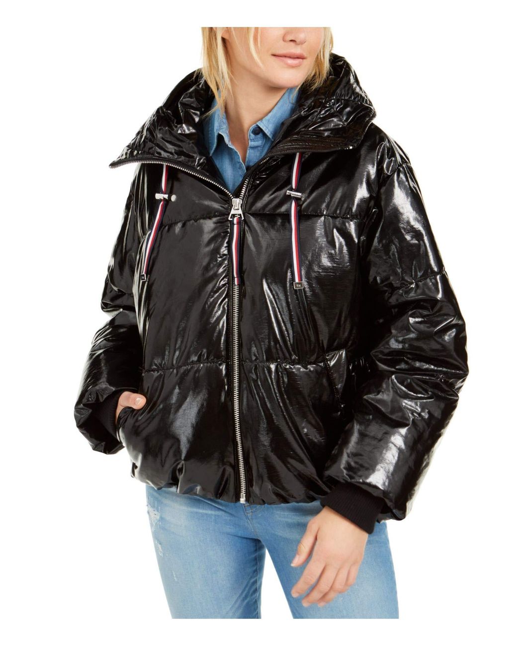 Cropped Alaska Puffer Jacket, Black