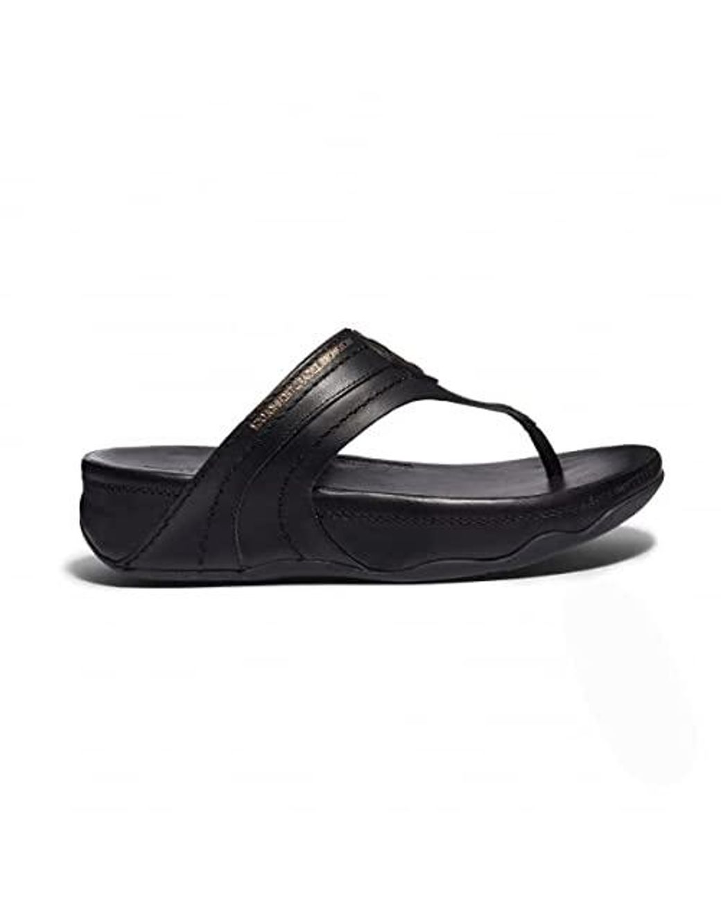 Fitflop Walkstar Ladies Leather Toe Post Sandals All Black 5 Lyst UK