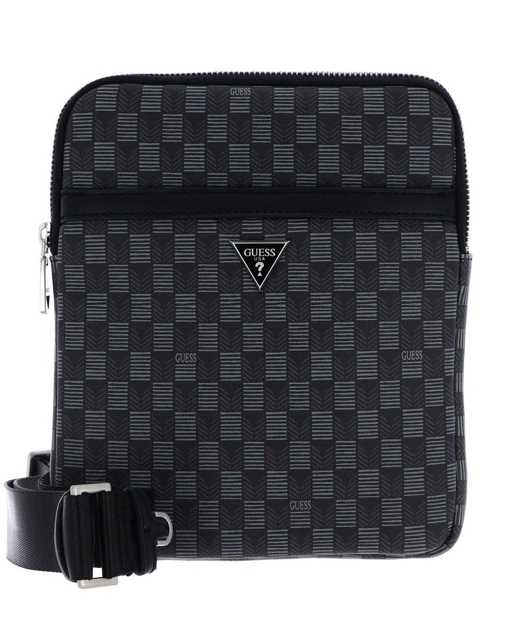 Guess Jet Set Eco Crossbody Flat Shoulder Bag in Black Lyst UK