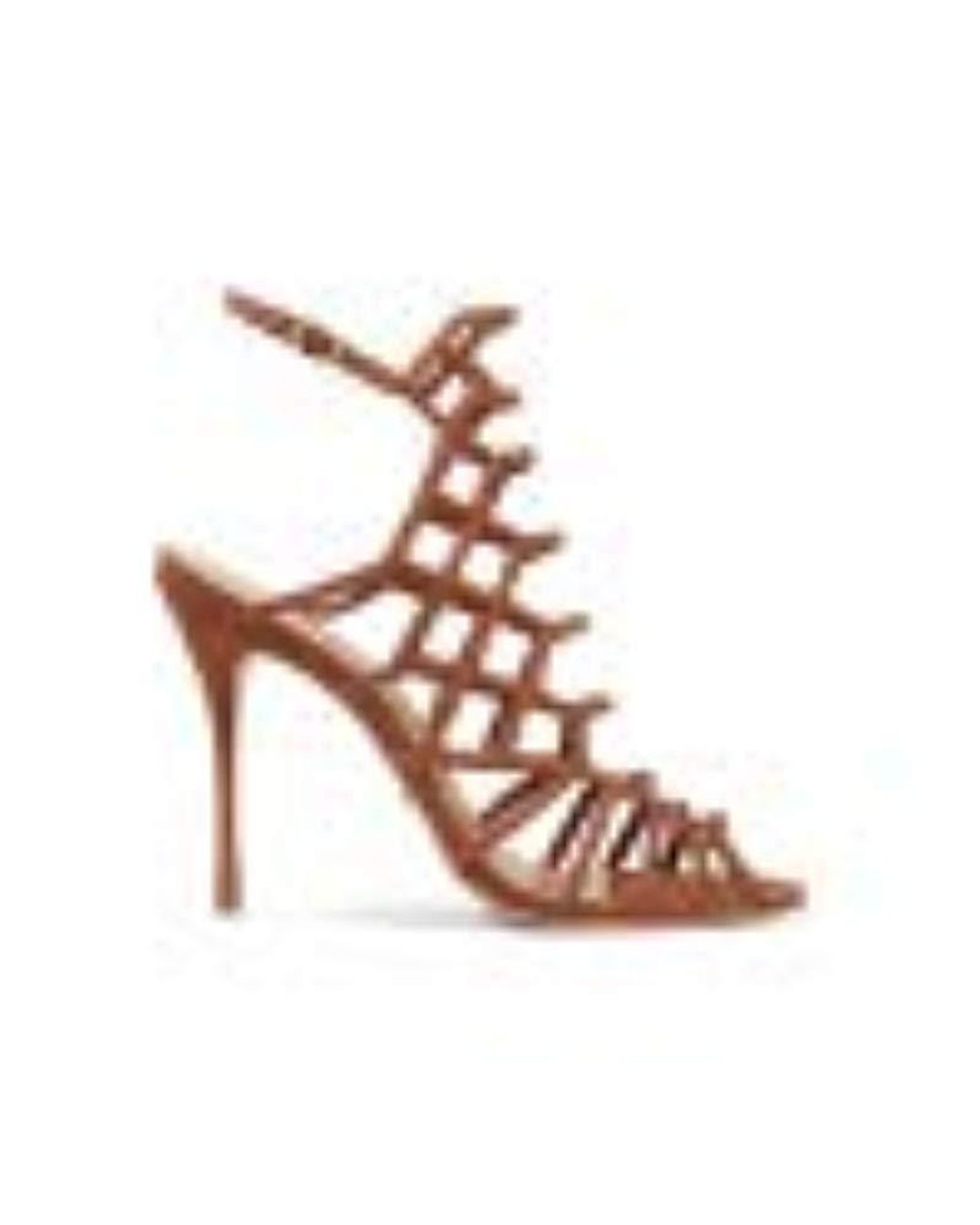 Schutz Jaden Dress Sandal Saddle Brown Cut-Out Blck Heel Strappy Juliana Pumps
