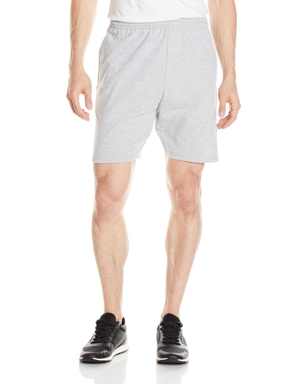 Hanes Cotton Jersey Short With Pockets in Light Steel (Gray) for Men ...