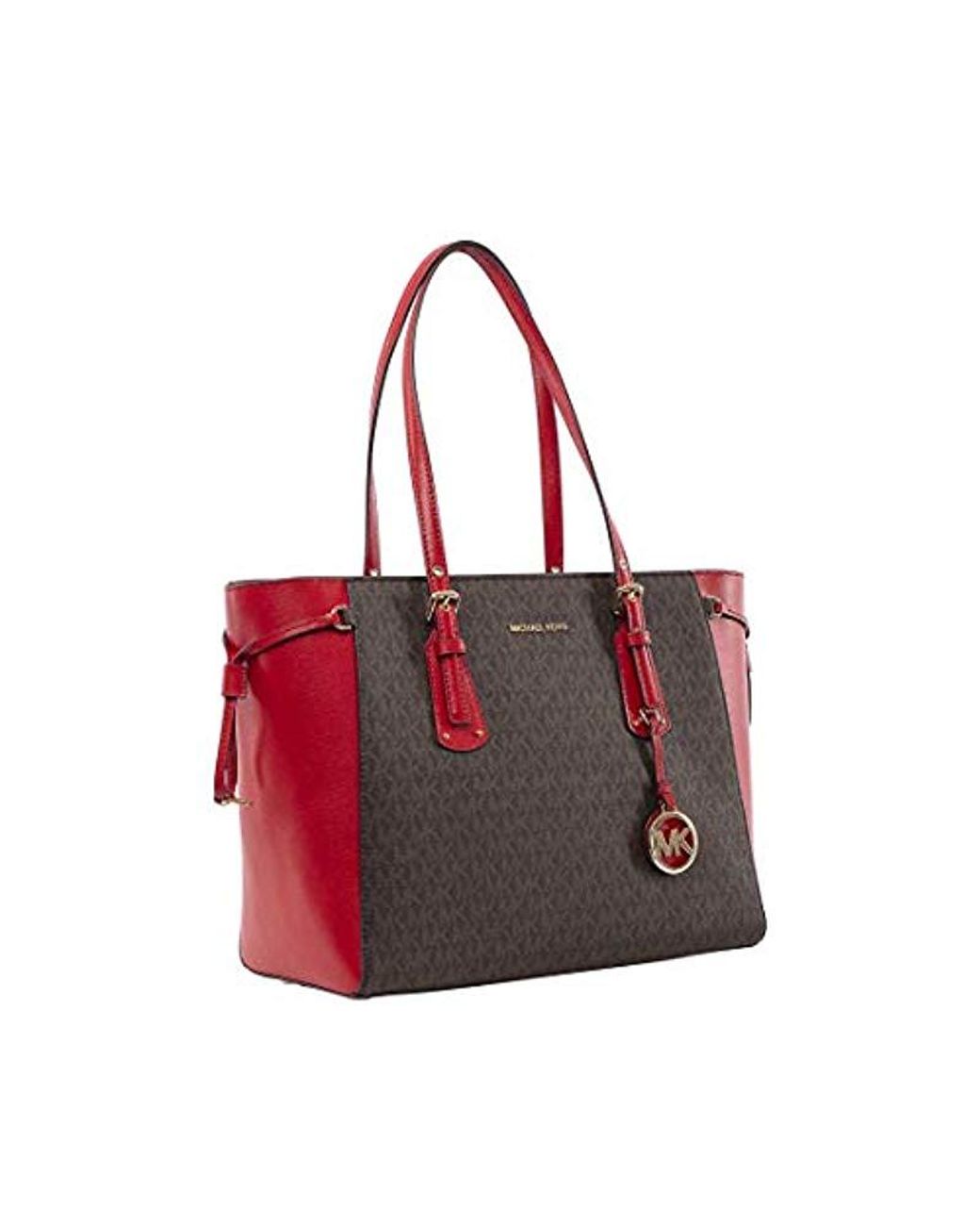 MICHAEL Michael Kors Voyager Medium Mf Tz Tote Brown bright Red Lyst UK