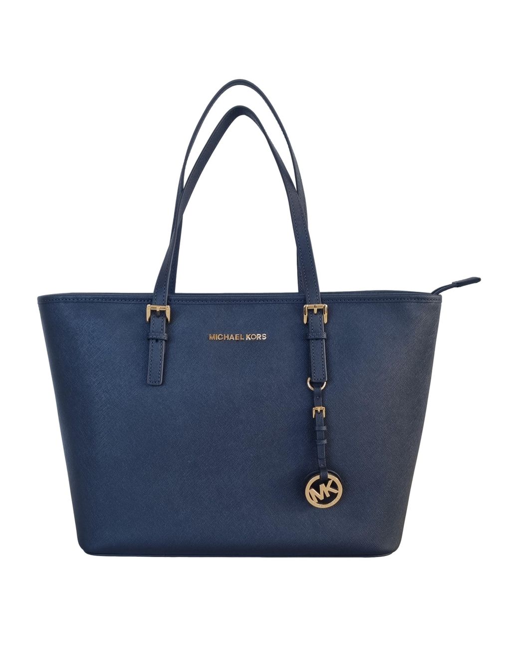 Michael Kors Jet Set Travel Tote Shoulder Bag 35t0stvl9l Navy Blue Lyst UK