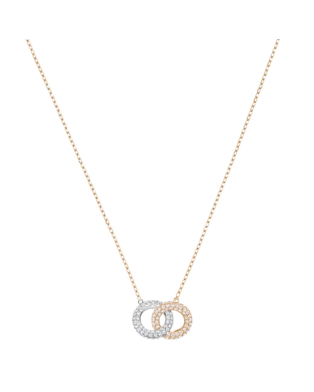 Swarovski Stone Interlocking Circle Pendant Necklace With White ...