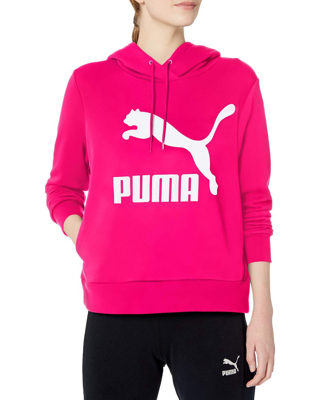 PUMA Rubber Hooded Sweatshirt in Bright Rose (Pink) - Save 56% - Lyst