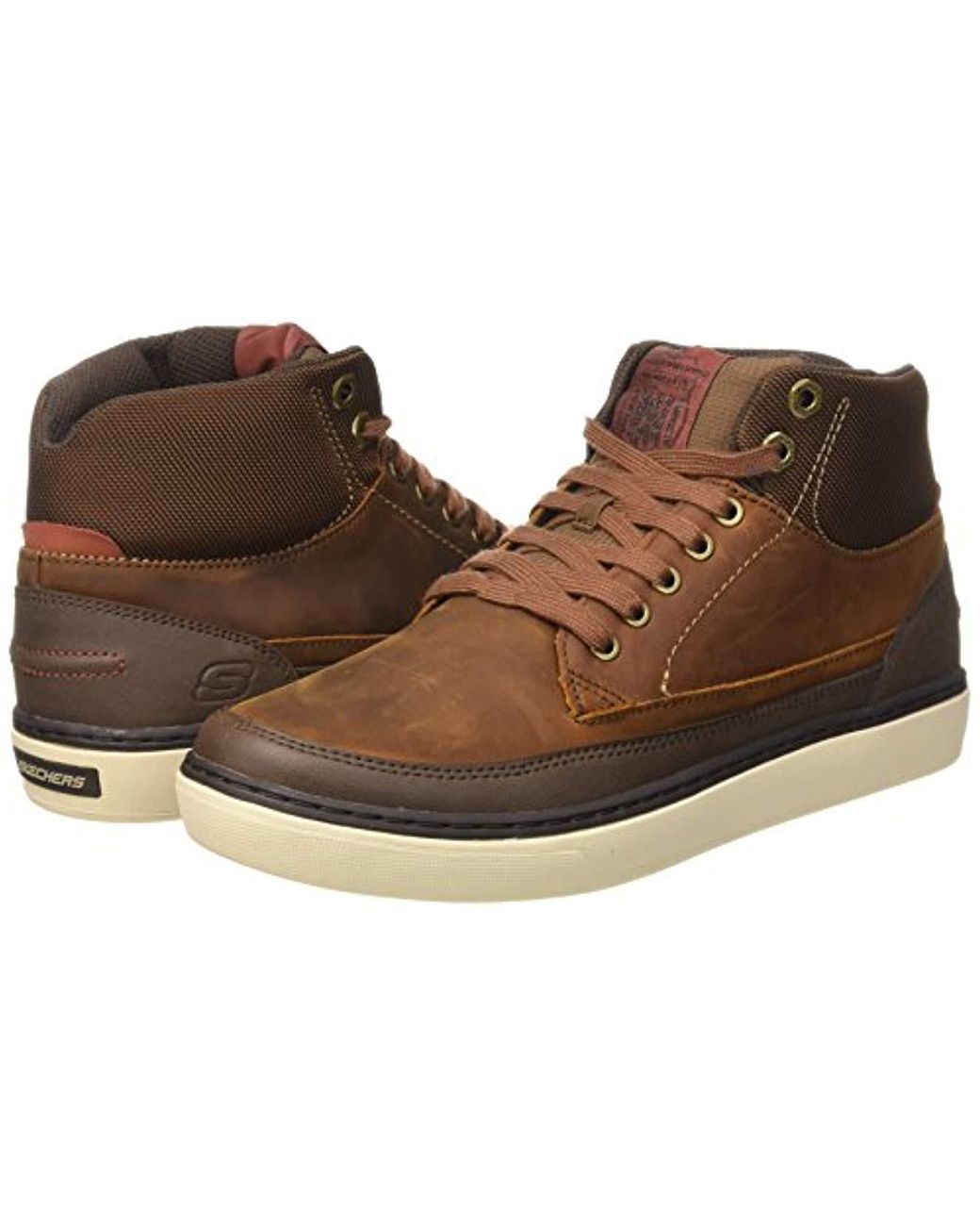 skechers lace up marron
