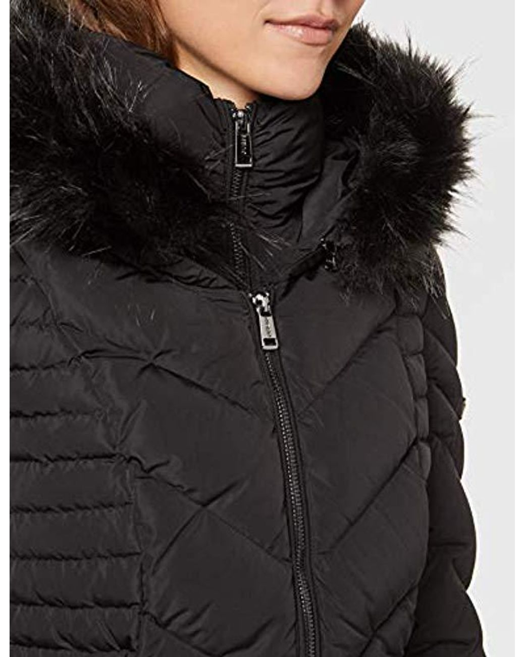 Patricia Long Down Jacket Abrigo para Mujer Guess de color Negro | Lyst