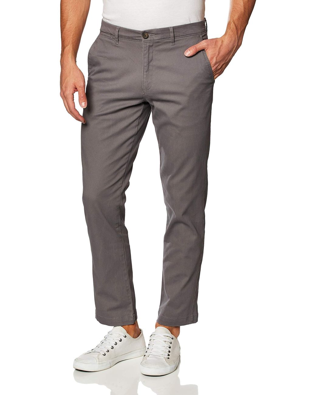 Amazon Essentials Slim-fit Casual Stretch Khaki in Dark Grey (Gray) for ...