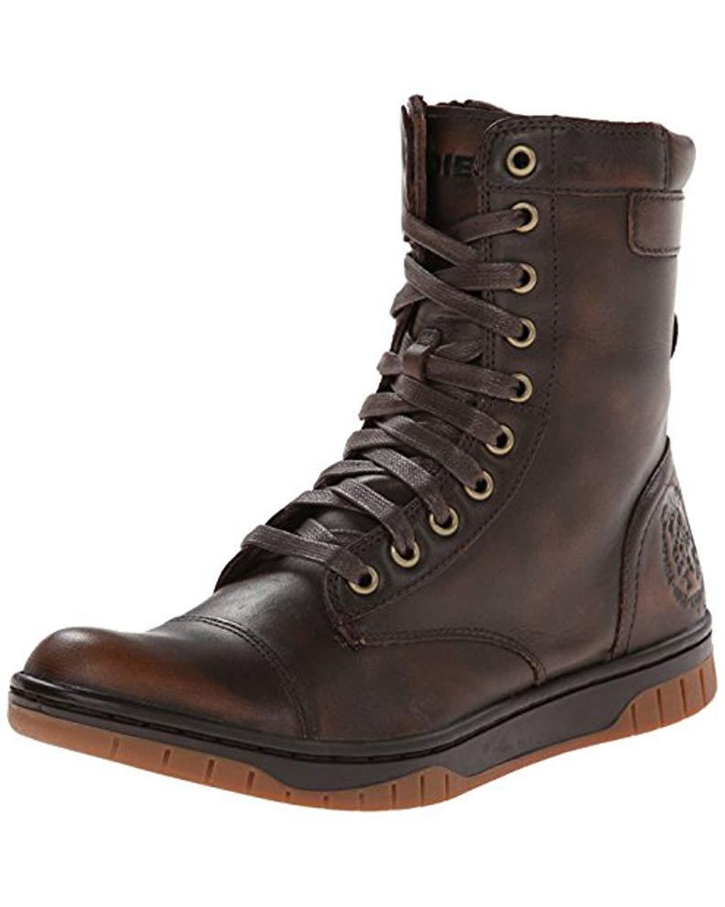 DIESEL Tatradium Basket Butch Zip Combat Boot, Coffee Bean, 7 M Us in