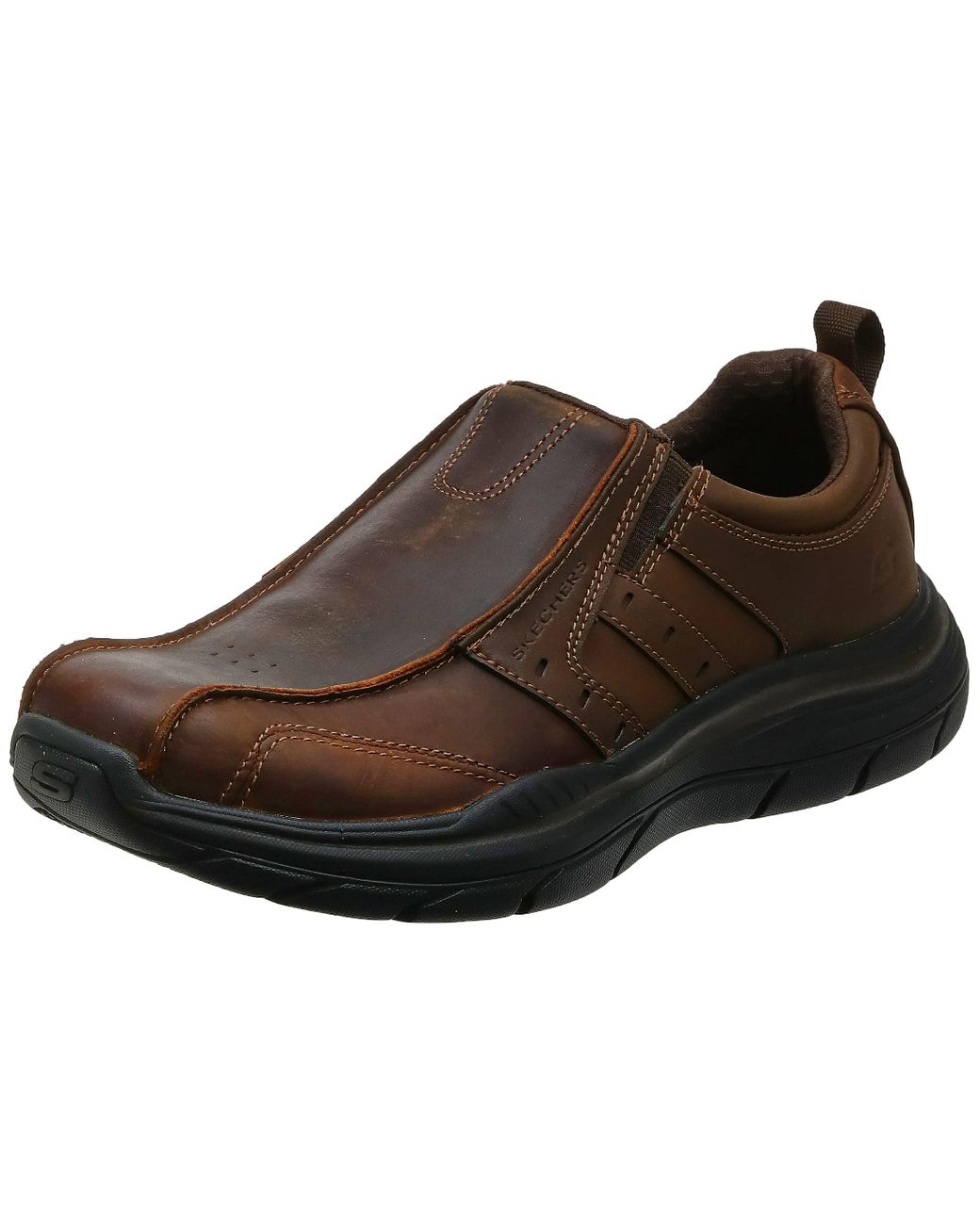 Skechers Expected 2.0-wildon Leather Slip On Moccasin in Dark Brown (Brown) for  Men - Save 56% - Lyst