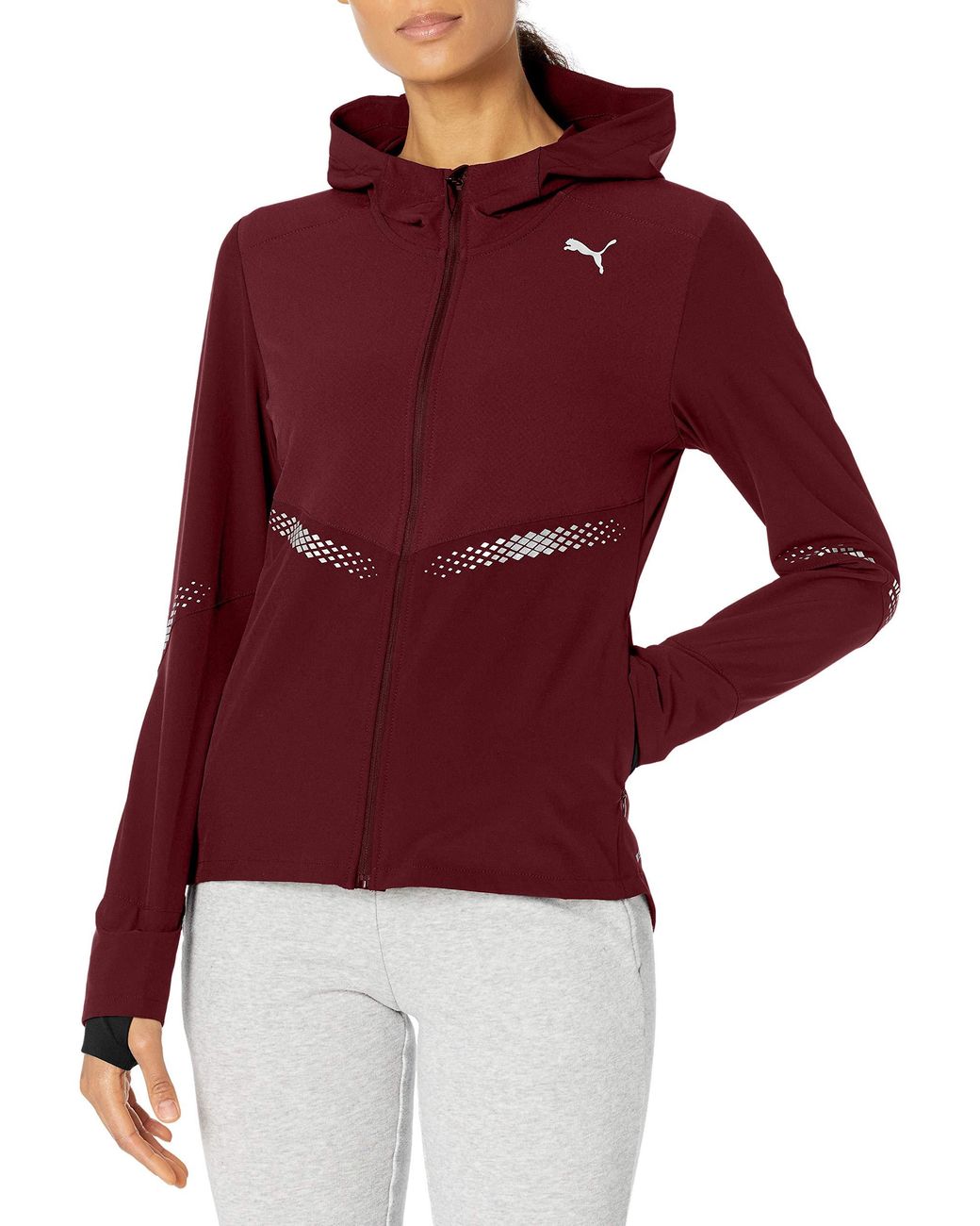 burgundy puma sweater