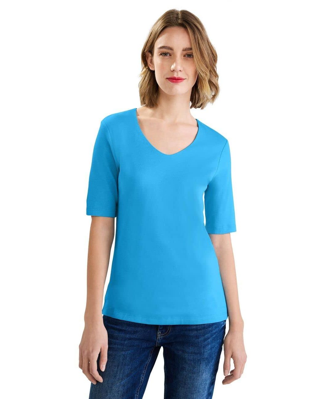 One Palmira Lyst T-Shirt mit | in DE Street Blau V-Ausschnitt