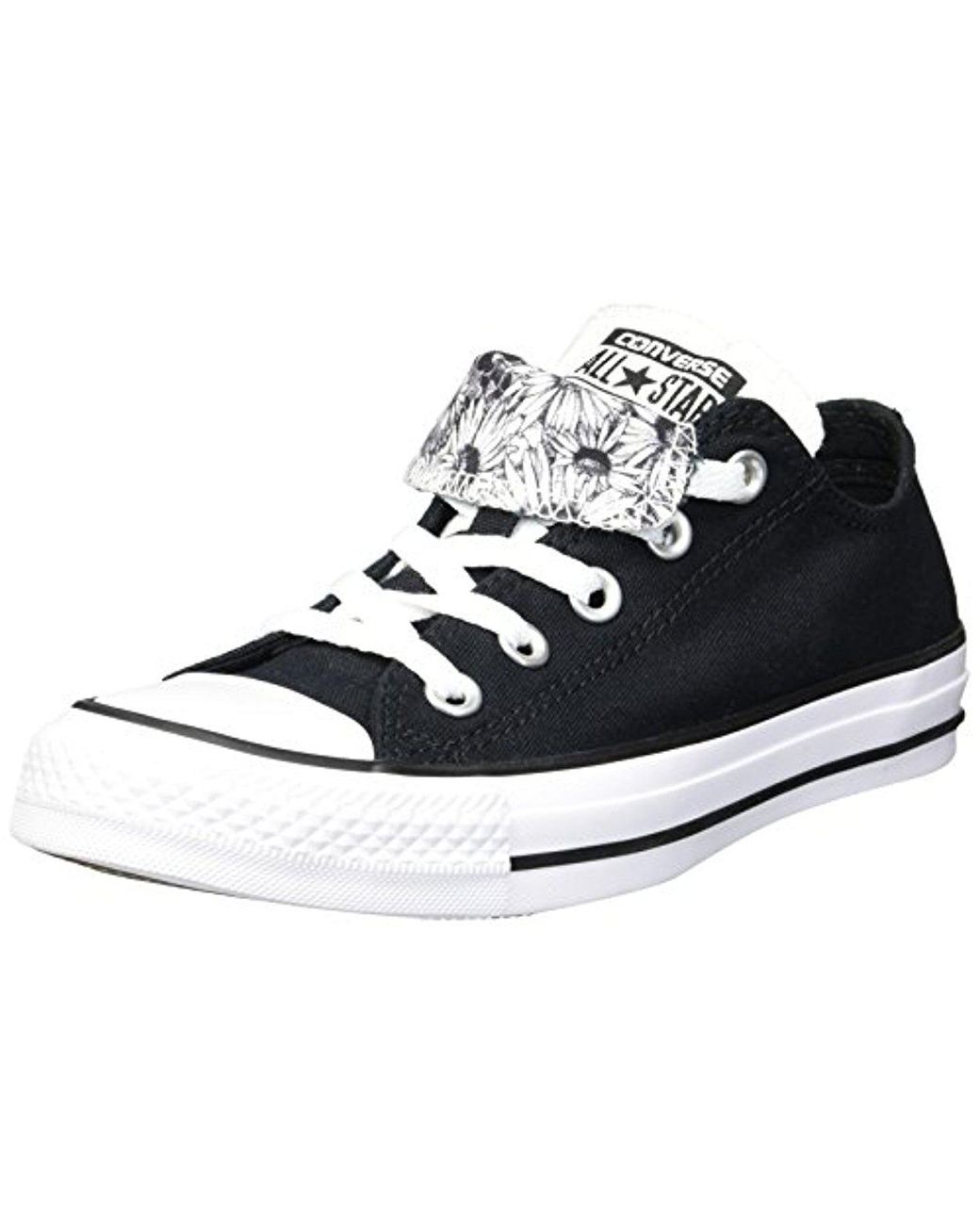 Converse Double Tongue Floral Low Top Sneaker in Black | Lyst