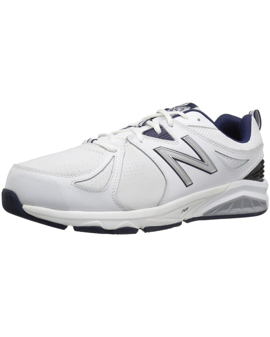New Balance Leather 857 V2 Cross Trainer in White/Navy (White) for Men Save 15 Lyst