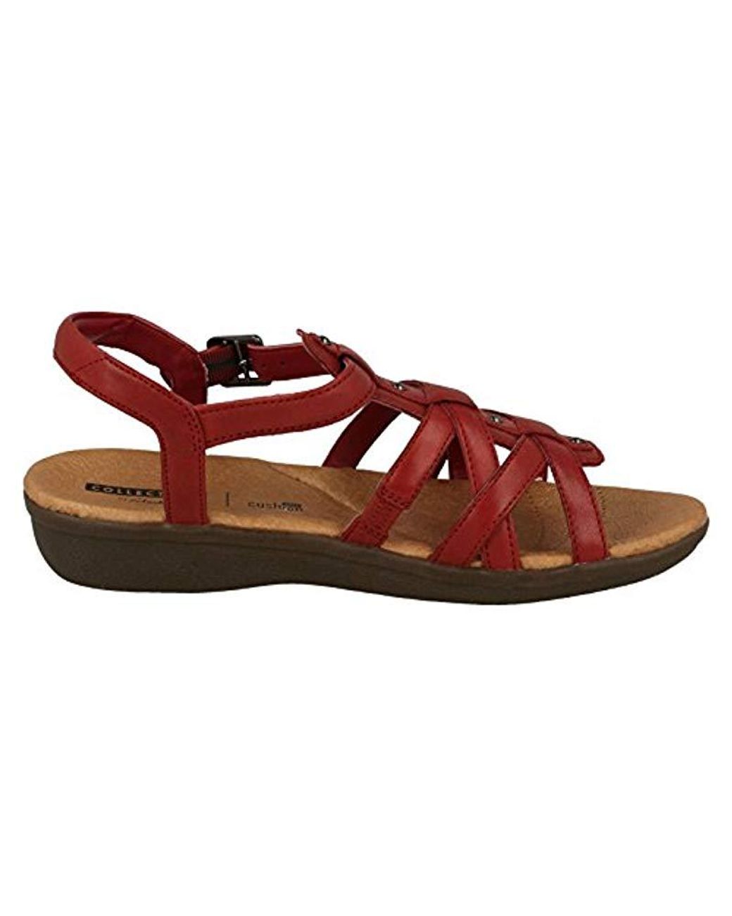 Clarks Leather Manilla Bonita Sling Back Sandals in Red | Lyst UK