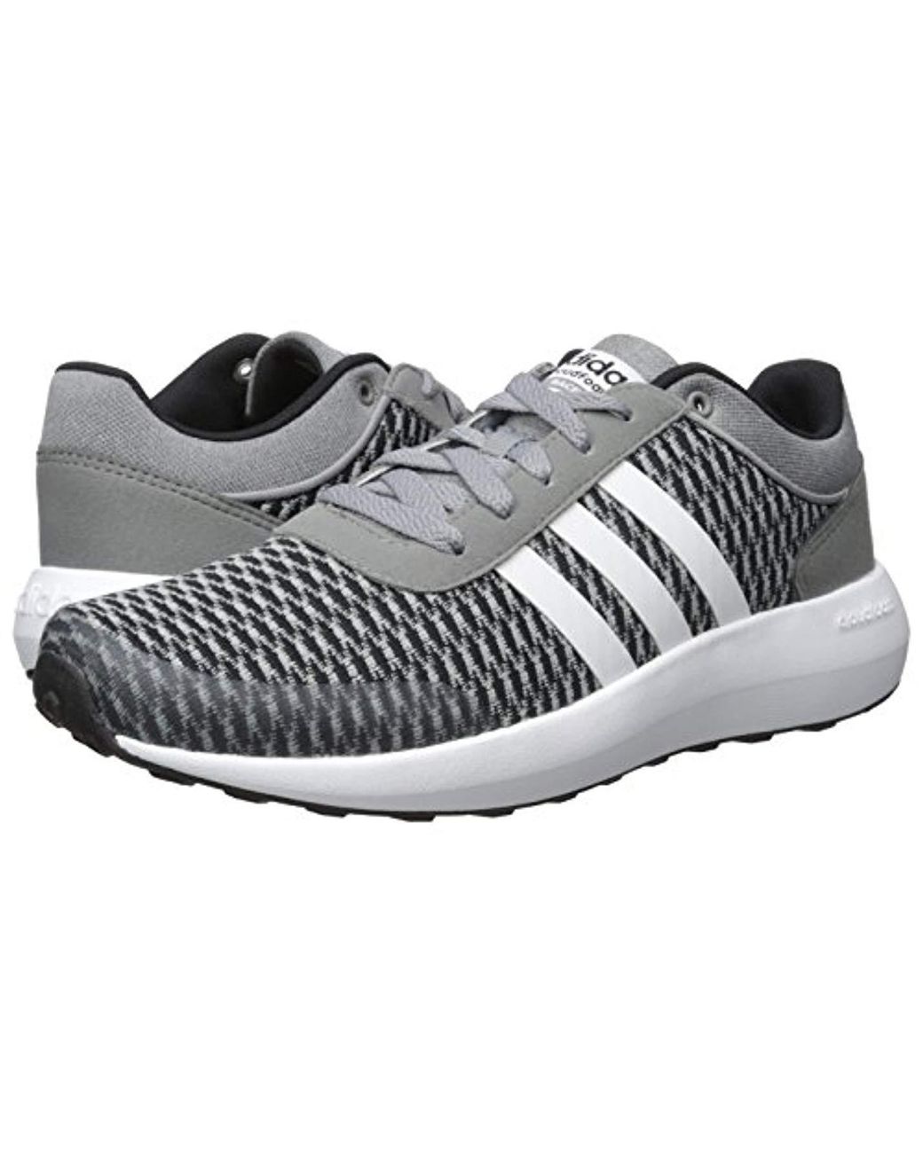 adidas Synthetic Neo Cloudfoam Race Running Shoe in Black/White/Grey (Grey)  for Men | Lyst UK