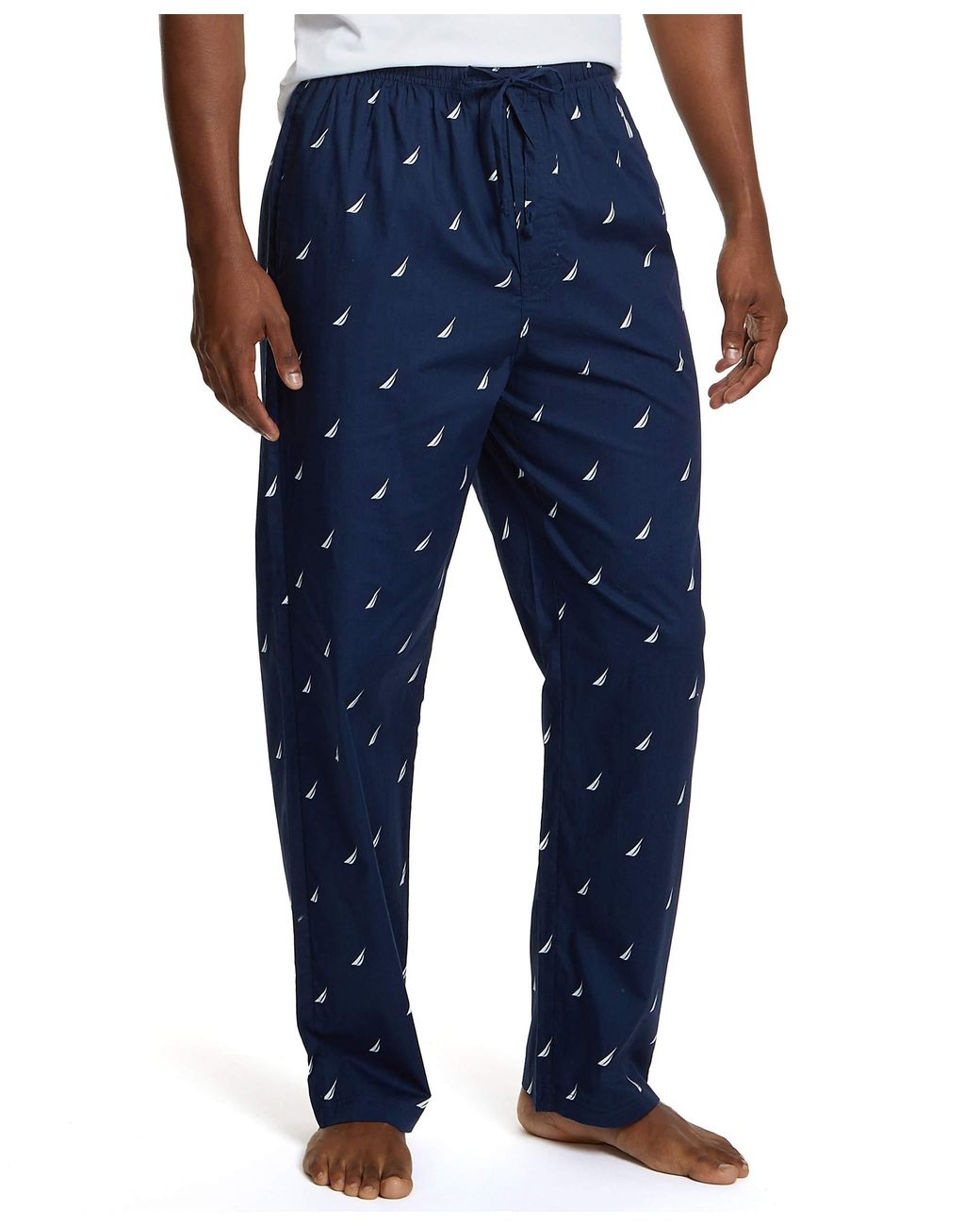 Nautica Soft Woven 100 Cotton Elastic Waistband Sleep Pajama Pant in Blue for Men Lyst