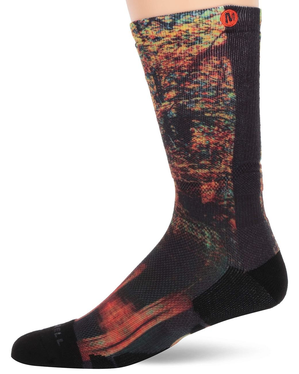 Merrell 1 Pack Exuberant Trees Printed Crew Hiking Socks in Black for Men Lyst