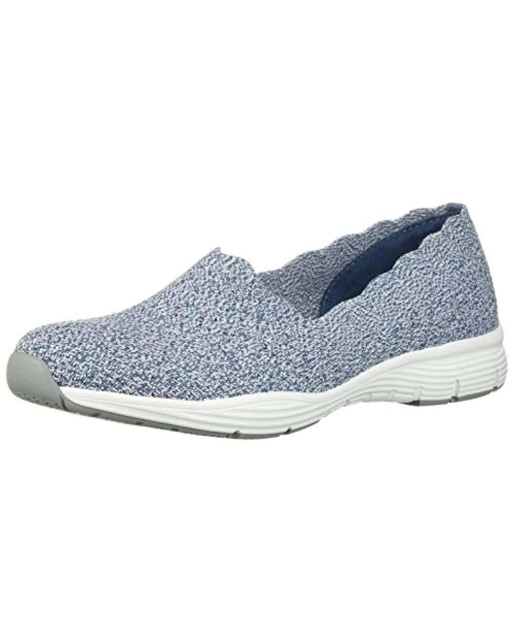 Skechers Seager-stat-scalloped Collar, Engineered Skech-knit  Slip-on-classic Fit Loafer in Blue | Lyst