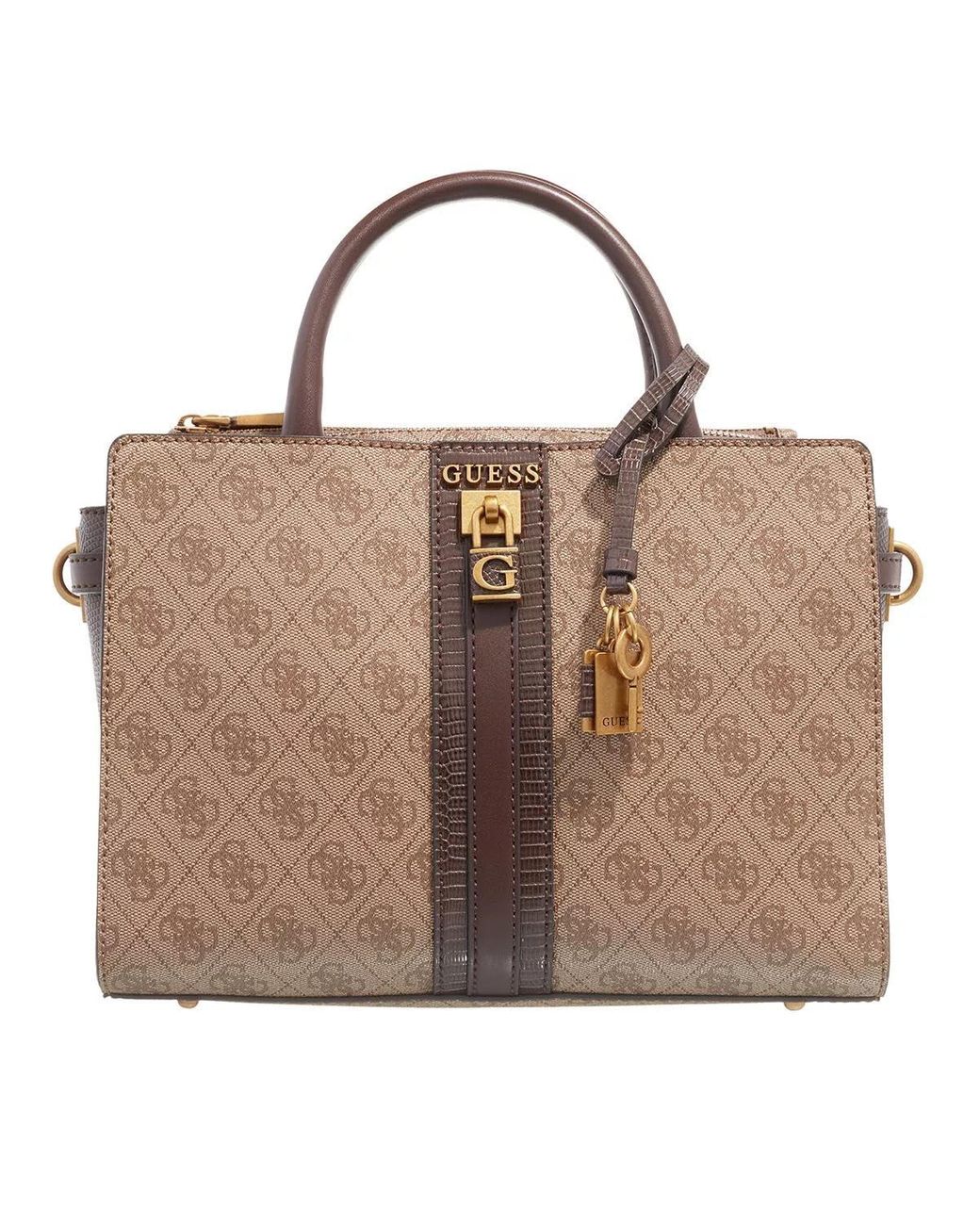 Guess Ginevra Elite Society Satchel in Brown | Lyst