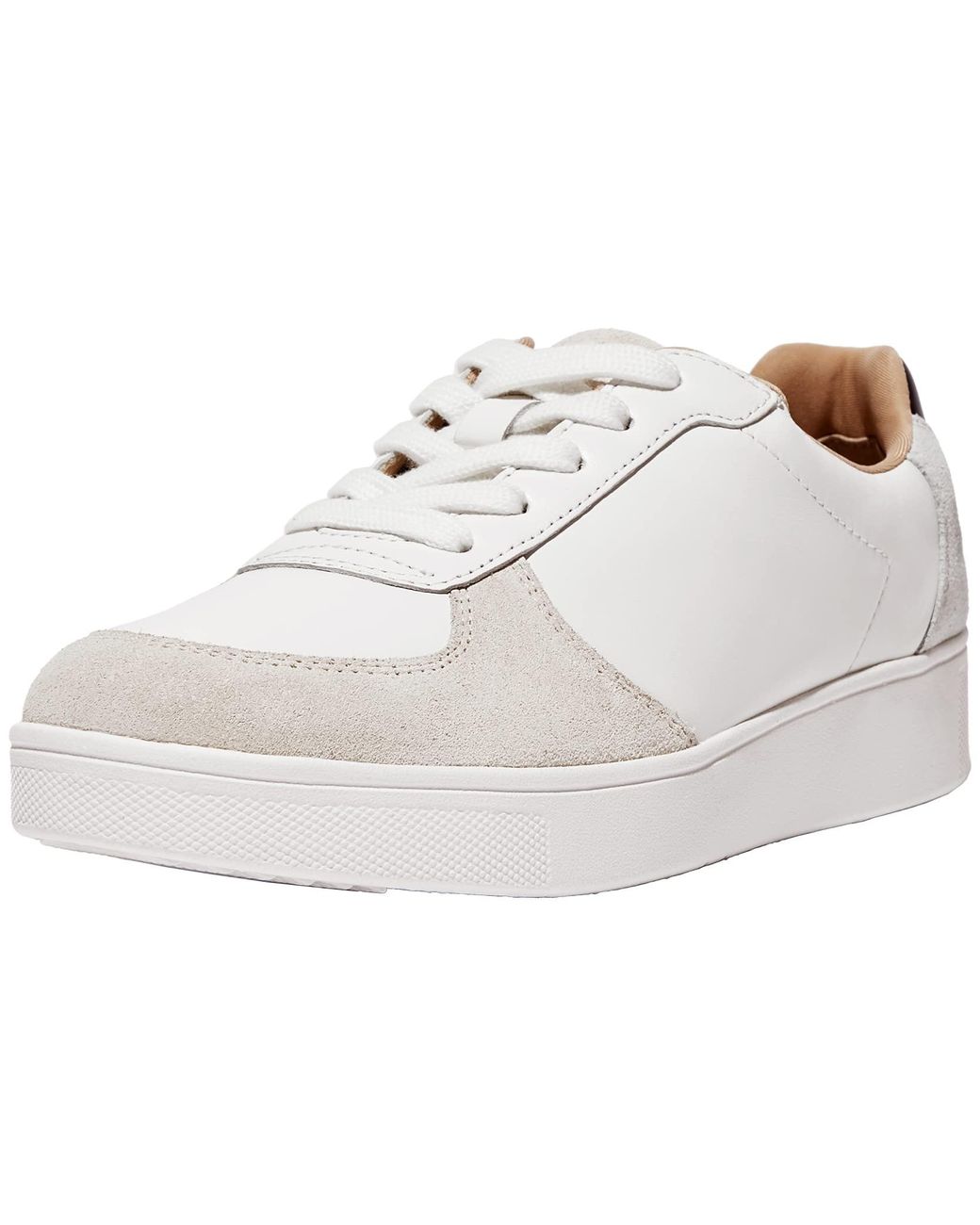 Fitflop Rally Leather/suede Panel Sneaker in White | Lyst UK